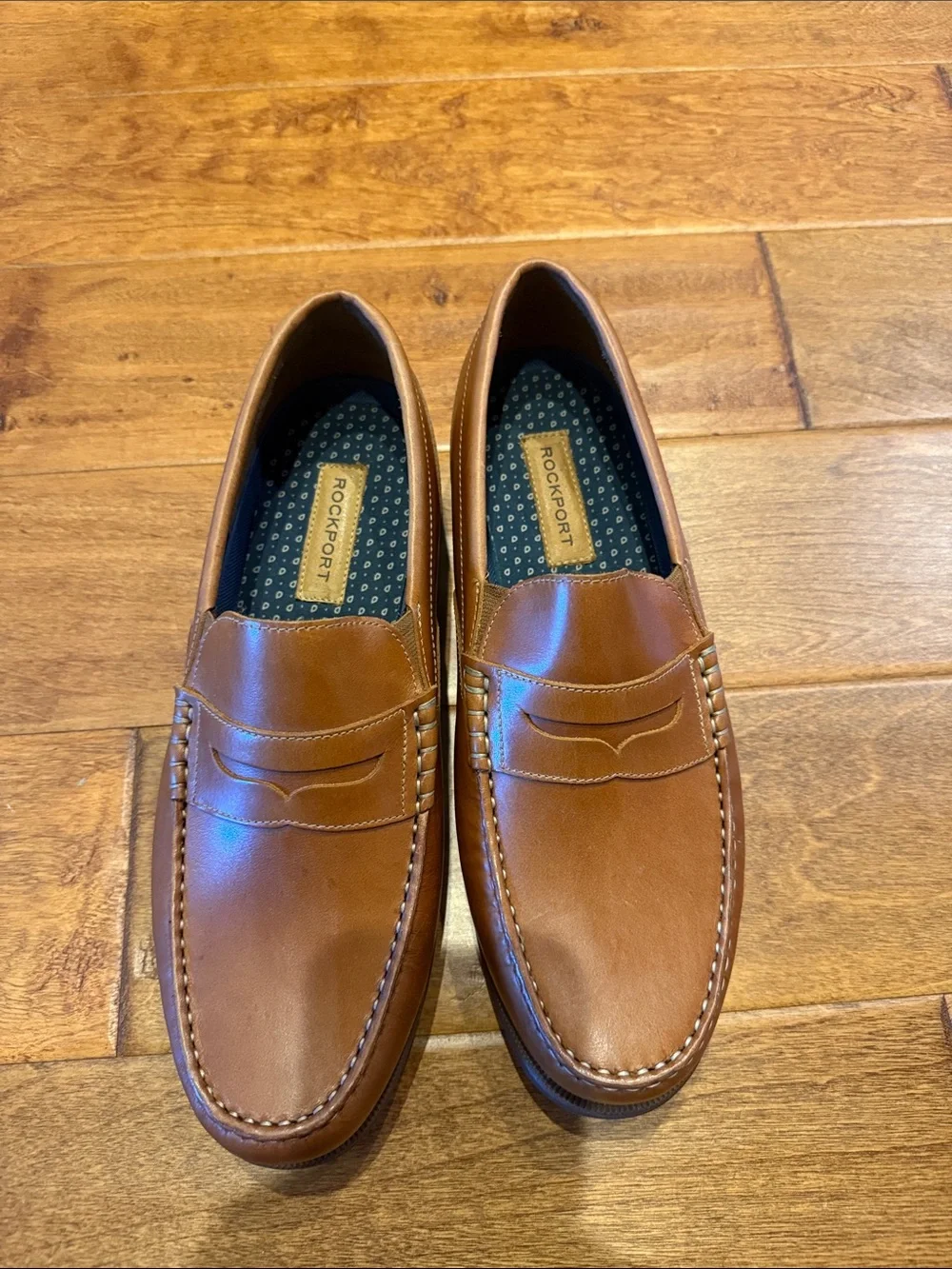 Rockport Men's Tan Leather Penny Loafers